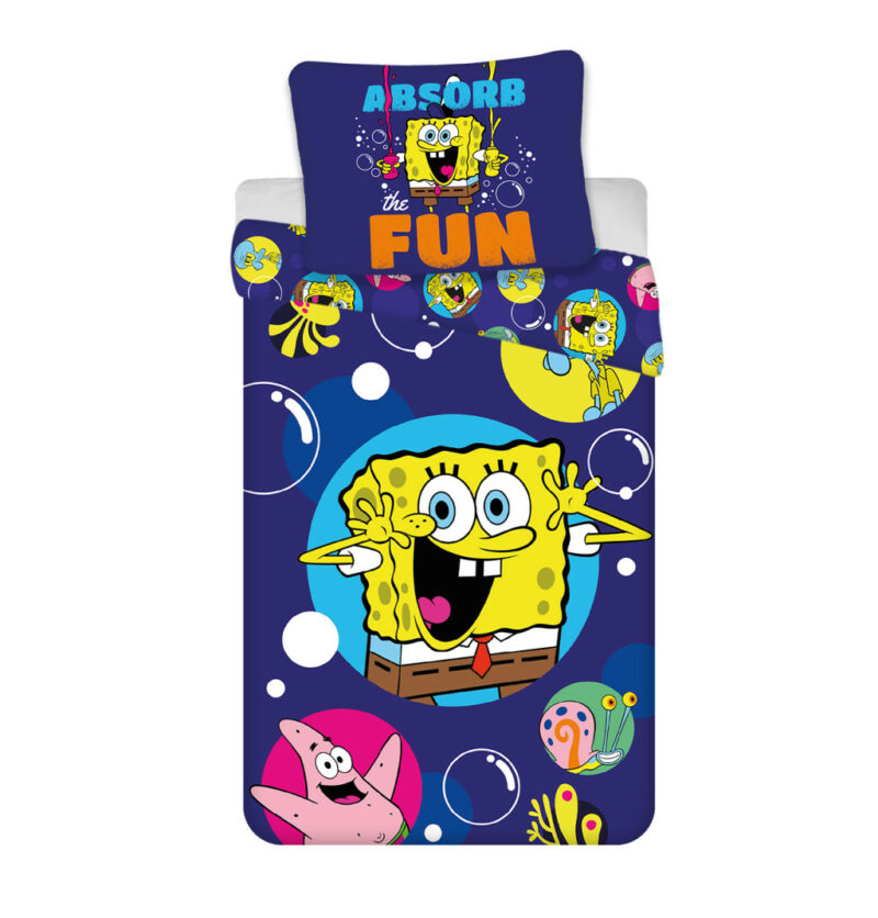 SpongeBob Fun Παιδικό Βαμβακερό Σετ Παπλωματοθήκης 2 Τεμαχίων 100×135 και 40×60 cm 5926590