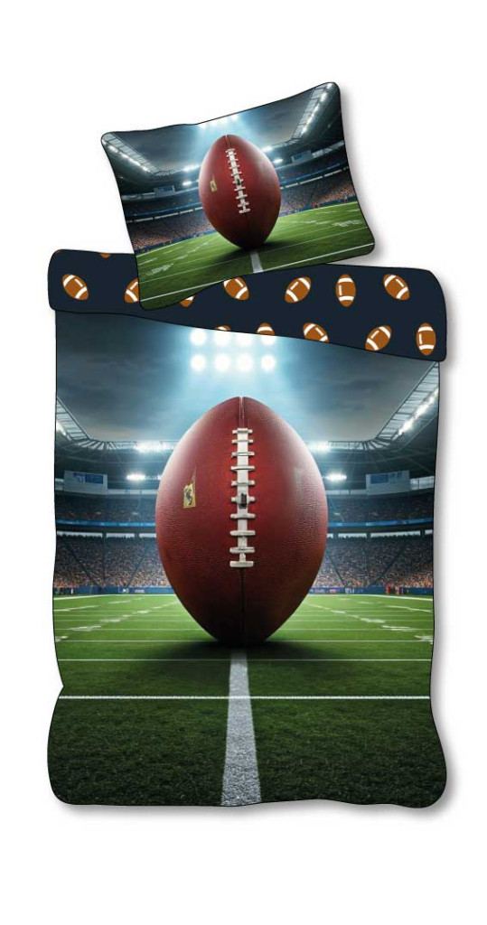 Sport Field American Football Σετ Μονή Παπλωματοθήκη Βαμβακερή 2 Τεμαχίων 140×200 και 70×90 cm 5885747