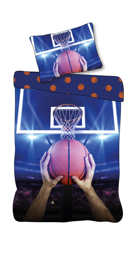 Sport Bagging Basketball Σετ Μονή Παπλωματοθήκη Βαμβακερή 2 Τεμαχίων 140×200 και 70×90 cm 5926492