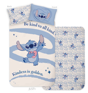 Disney Lilo and Stitch Kindness Βρεφικό Βαμβακερό Σετ Παπλωματοθήκης 2 Τεμαχίων 100×135 και 40×60 cm 5886011