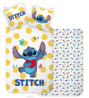 Disney Lilo and Stitch Dots Βρεφικό Βαμβακερό Σετ Παπλωματοθήκης 2 Τεμαχίων 100×135 και 40×60 cm 5899532
