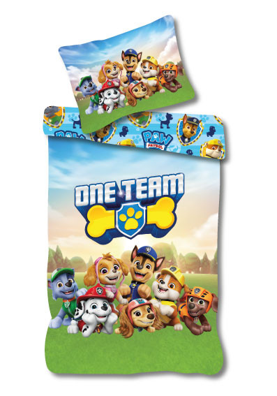 Paw Patrol One Team Σετ Μονή Παπλωματοθήκη Βαμβακερή 2 Τεμαχίων 140×200 και 70×90 cm 5886803