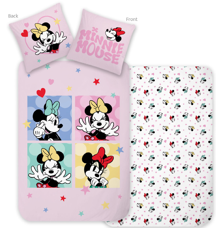 Disney Minnie Love & Laughter Σετ Μονή Παπλωματοθήκη Βαμβακερή 2 Τεμαχίων 140×200 και 70×90 cm 5886797