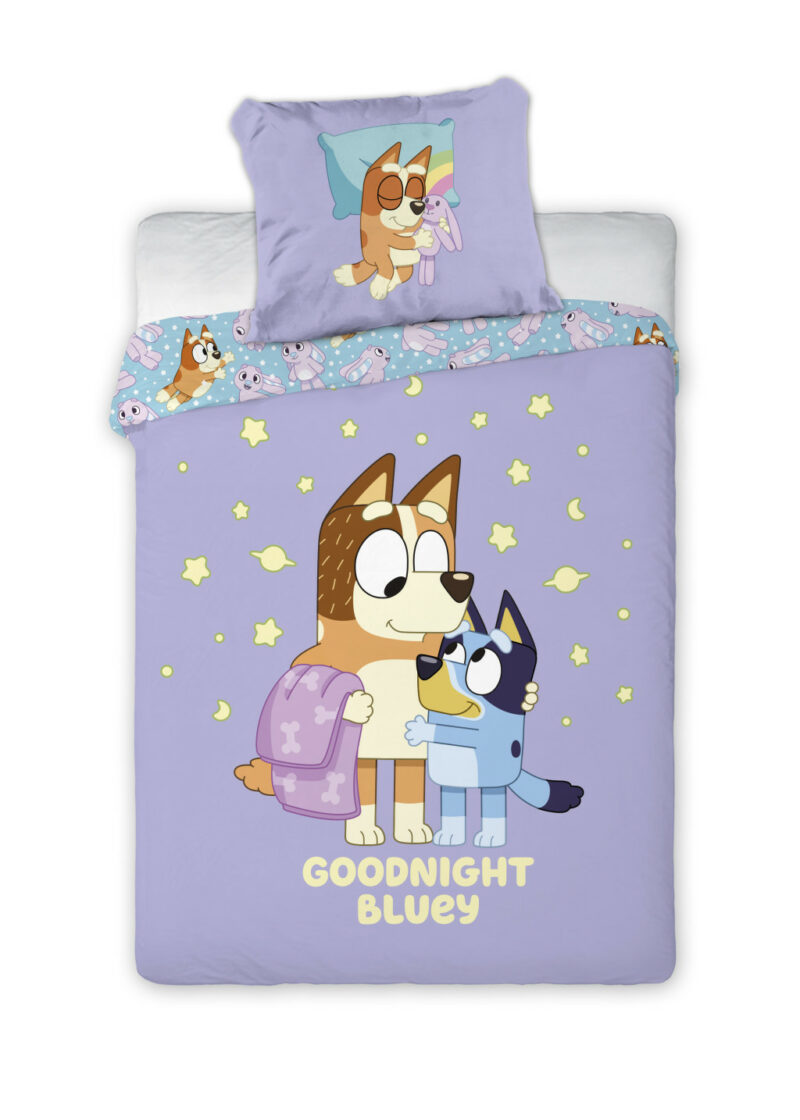 Bluey Goodnight Παιδικό Βαμβακερό Σετ Παπλωματοθήκης 2 Τεμαχίων 100×135 και 40×60 cm 5926538