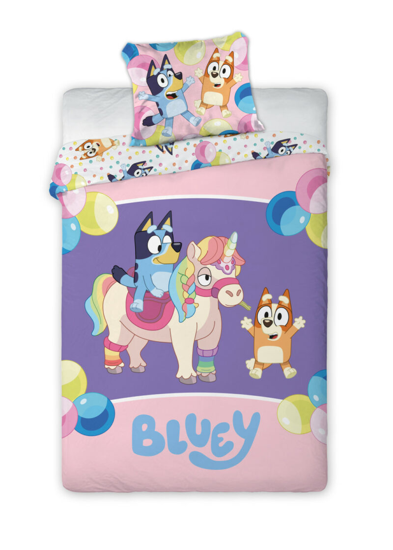 Bluey Magical Party Παιδικό Βαμβακερό Σετ Παπλωματοθήκης 2 Τεμαχίων 100×135 και 40×60 cm 5926540