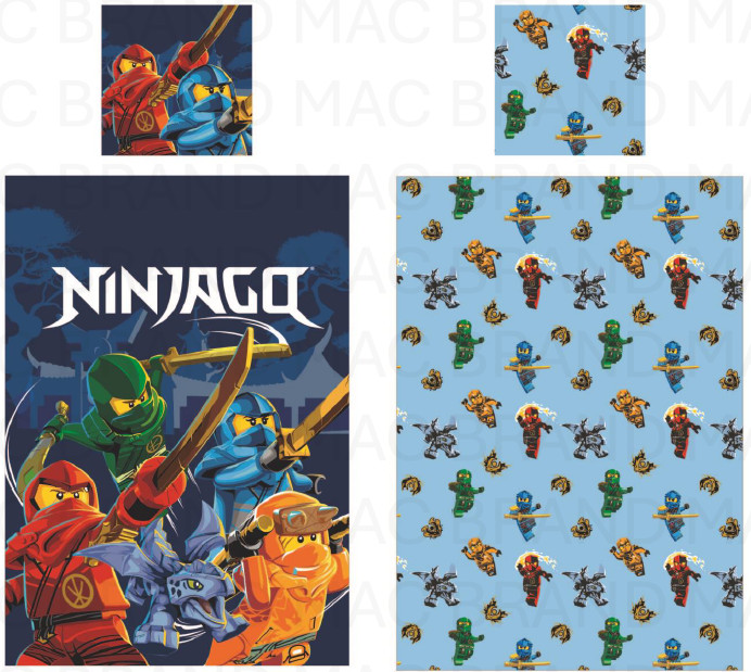 Lego Ninjago Elemental Wonders Βρεφικό Βαμβακερό Σετ Παπλωματοθήκης 2 Τεμαχίων 100×135 και 40×60 cm 5900545