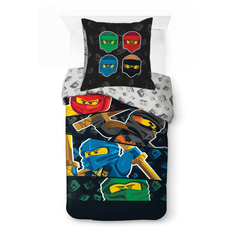 Lego Ninjago Four Elements Βρεφικό Βαμβακερό Σετ Παπλωματοθήκης 2 Τεμαχίων 100×135 και 40×60 cm 5900933