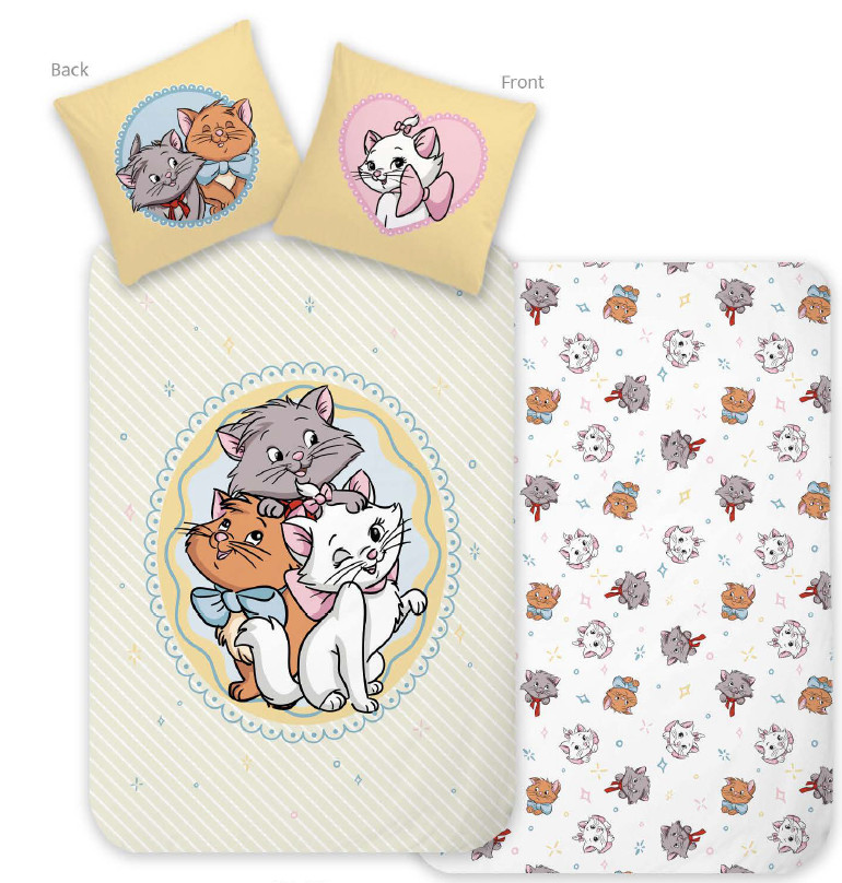Disney Marie Trio Βρεφικό Βαμβακερό Σετ Παπλωματοθήκης 2 Τεμαχίων 100×135 και 40×60 cm 5895035