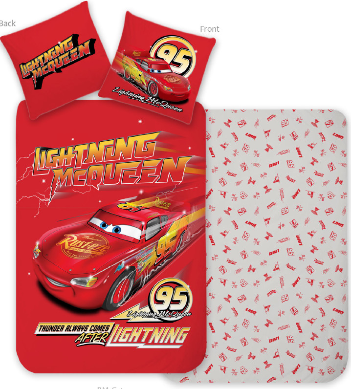 Disney Cars Thunder Βρεφικό Βαμβακερό Σετ Παπλωματοθήκης 2 Τεμαχίων 100×135 και 40×60 cm 5899616