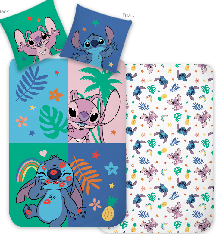 Disney Lilo and Stitch Tropical Friend Βρεφικό Βαμβακερό Σετ Παπλωματοθήκης 2 Τεμαχίων 100×135 και 40×60 cm 5899570