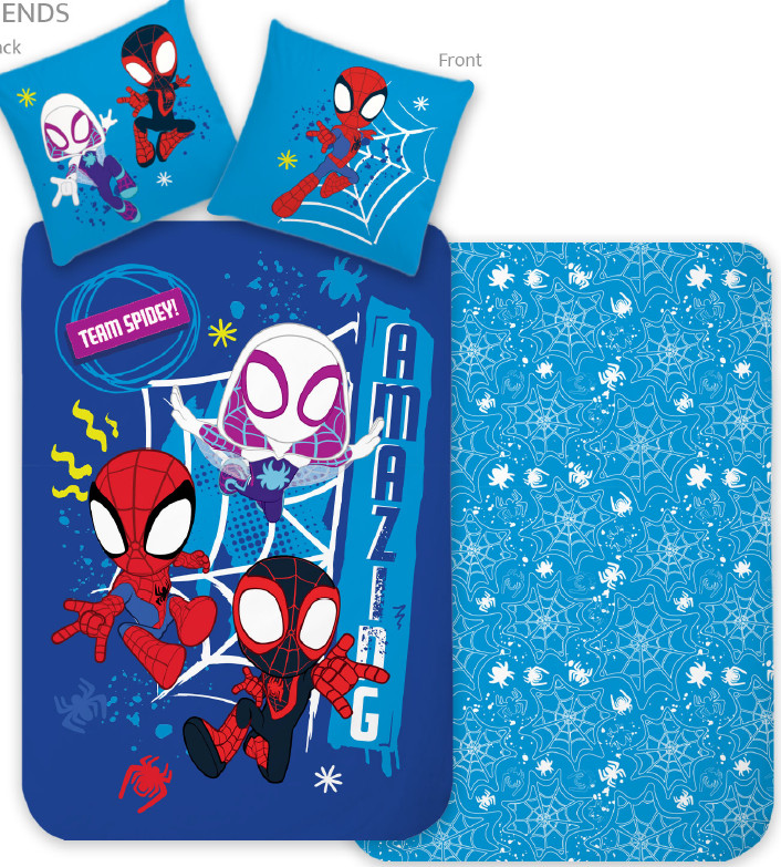 Spiderman Team Spidey Βρεφικό Βαμβακερό Σετ Παπλωματοθήκης 2 Τεμαχίων 100×135 και 40×60 cm 5899708