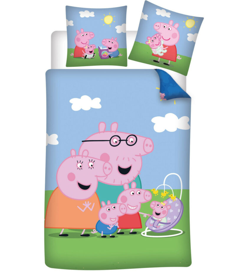 Peppa Pig New Member Βρεφικό Βαμβακερό Σετ Παπλωματοθήκης 2 Τεμαχίων 100×135 και 40×60 cm 5905806