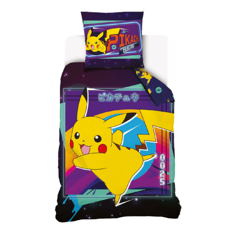Pokémon Electric Σετ Μονή Παπλωματοθήκη Βαμβακερή 2 Τεμαχίων 140×200 και 70×90 cm 5881506