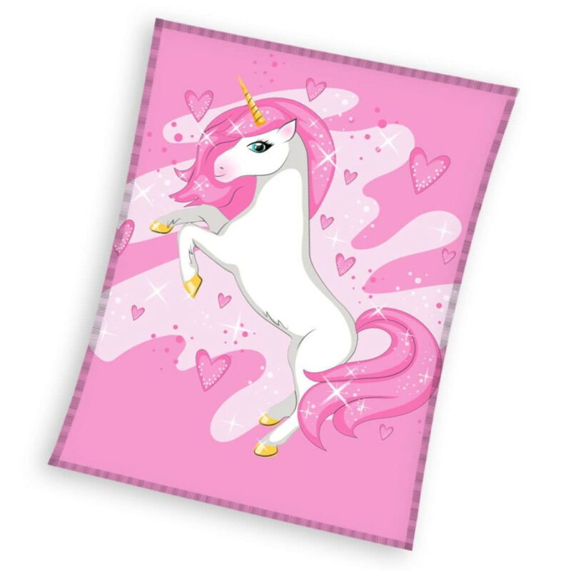 Pink Heart Κουβέρτα Fleece με Σχέδιο Μονόκερο 150×200 cm 5890328