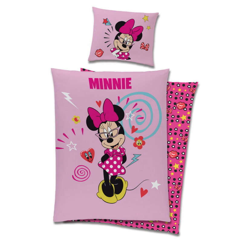 Disney Minnie Chic Σετ Μονή Παπλωματοθήκη Βαμβακερή 2 Τεμαχίων 140×200 και 70×90 cm 5881493