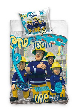 Fireman Sam Team Goal Σετ Μονή Παπλωματοθήκη Βαμβακερή 2 Τεμαχίων 140×200 και 70×90 cm 5890333