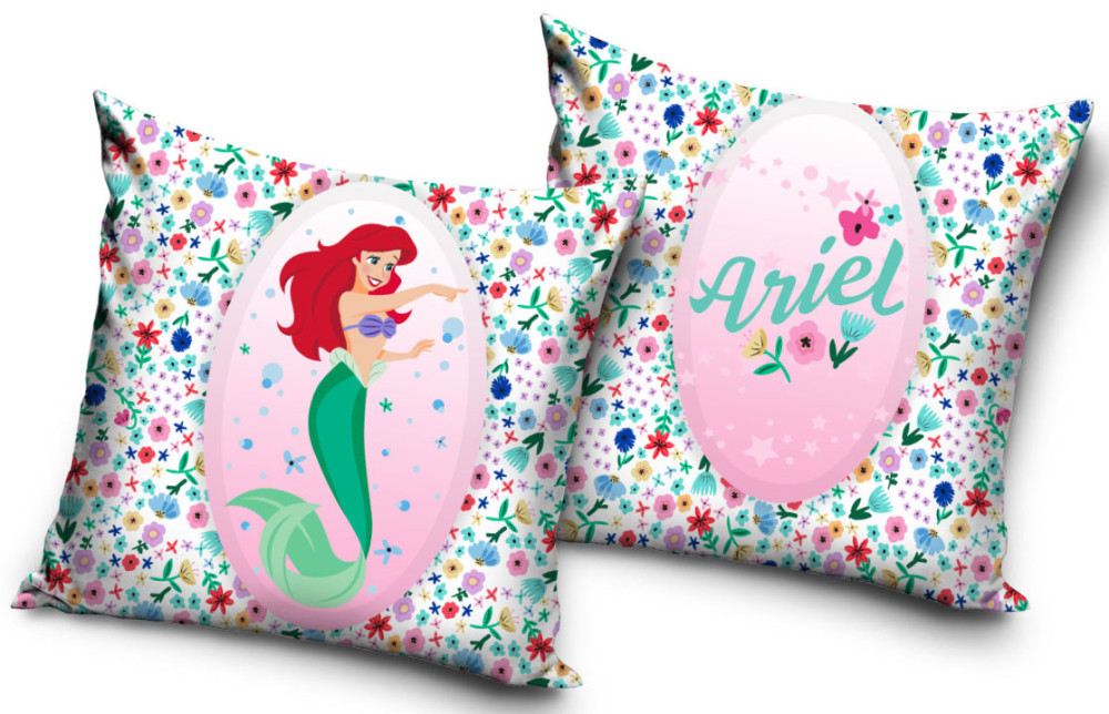 Disney Princess Ariel Μαξιλαροθήκη Διακοσμητική για παιδικό δωμάτιο 40x40 cm Βελούδο