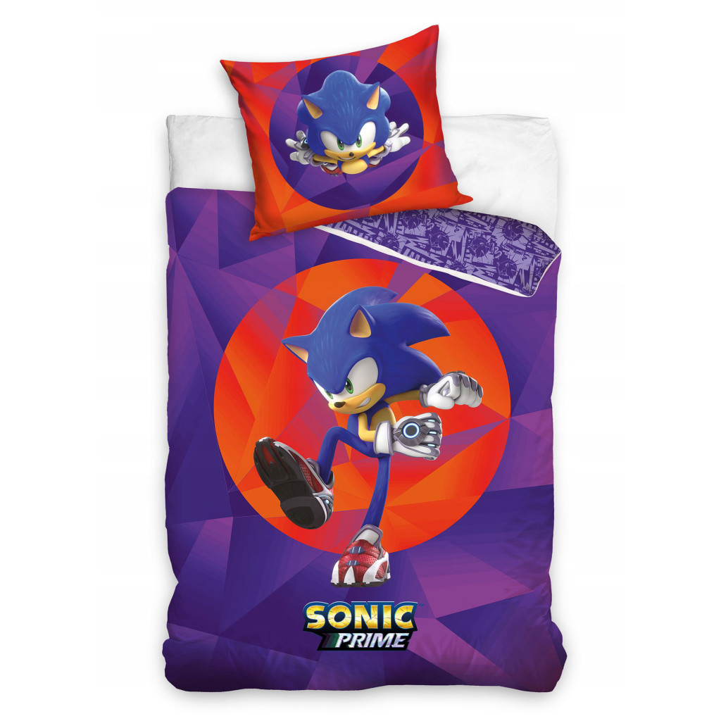 Sonic the Hedgehog Purple Σετ Μονή Παπλωματοθήκη Βαμβακερή 2 Τεμαχίων 140×200 και 70×90 cm