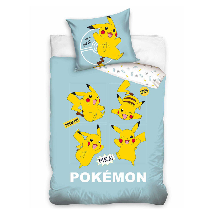 Pokémon Pika Σετ Μονή Παπλωματοθήκη Βαμβακερή 2 Τεμαχίων 140×200 και 70×90 cm