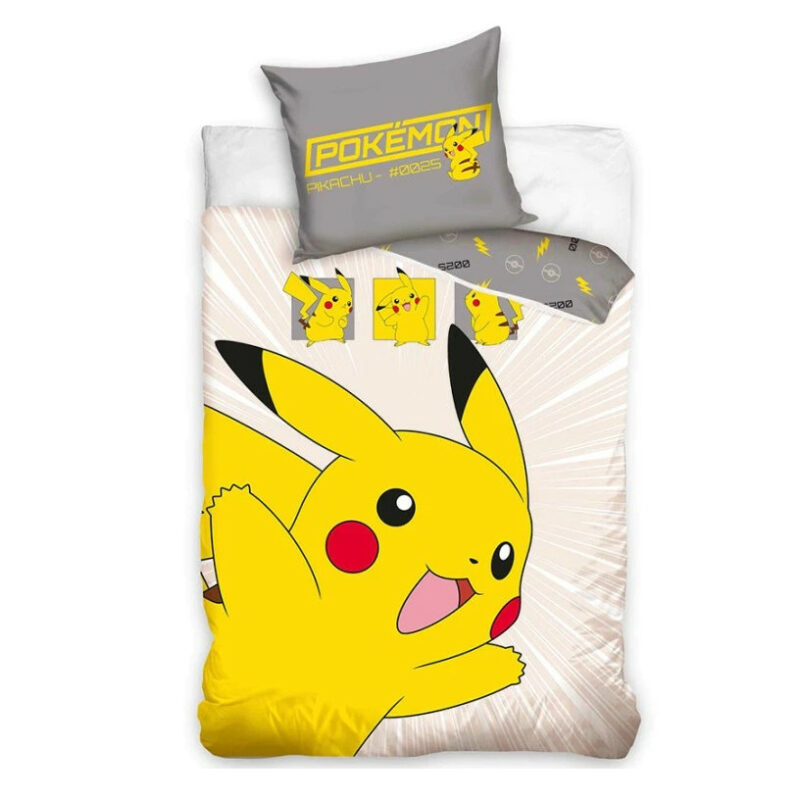 Pokémon #0025 Σετ Μονή Παπλωματοθήκη Βαμβακερή 2 Τεμαχίων 140×200 και 70×90 cm 5881502