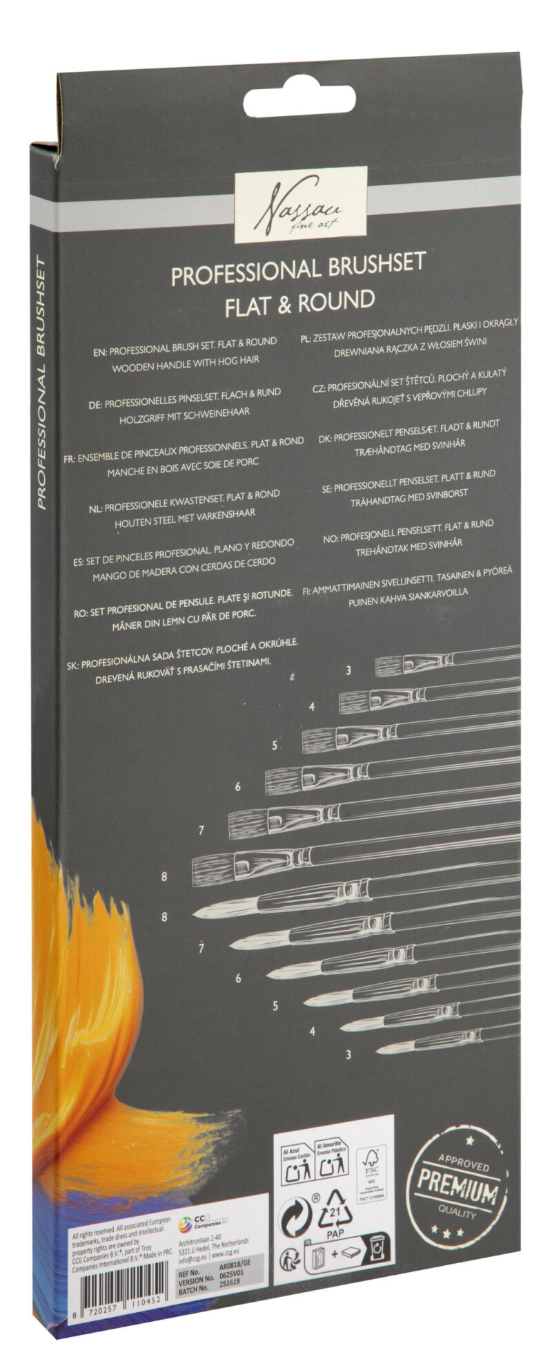 Colour Nassau Professional Σετ Πινέλων 12 Τεμαχίων 5902807
