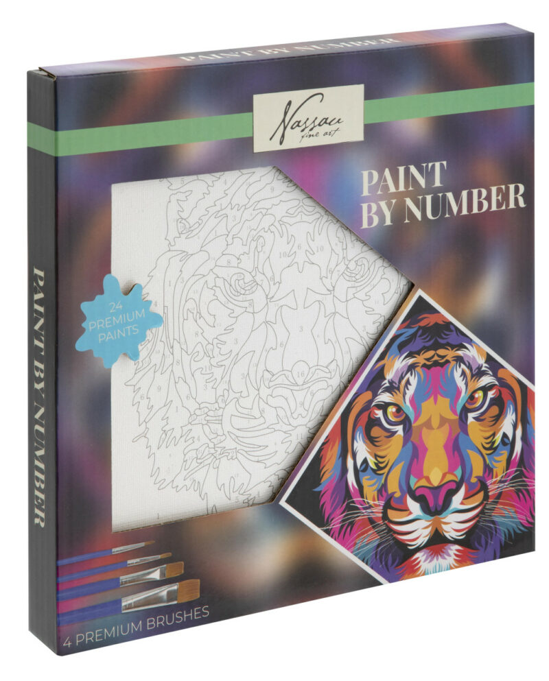 Animals Nassau Tiger Paint-by-Number Kit 20×20 cm 5976725