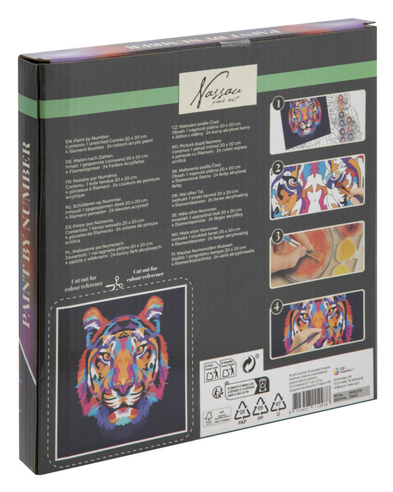 Animals Nassau Tiger Paint-by-Number Kit 20×20 cm 5976726