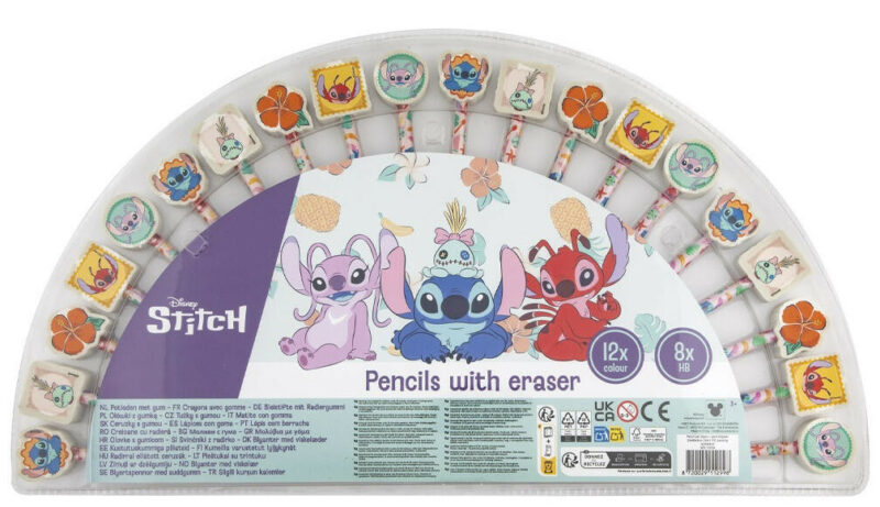 Disney Lilo and Stitch Aloha colored and graphite pencil set with eraser tip 5977084