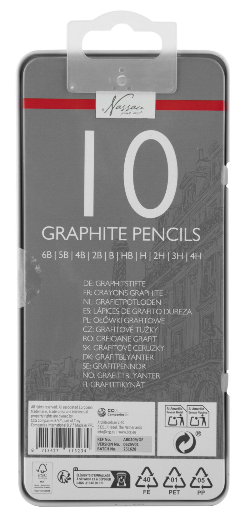 Colour Nassau graphite pencil set with multiple hardness levels 5977117
