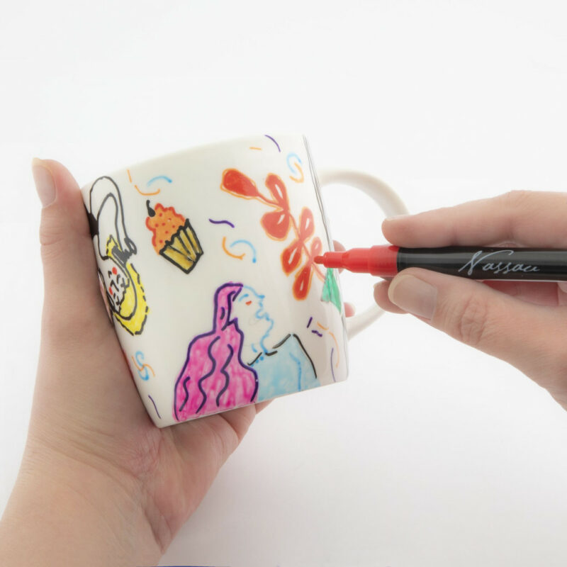 Colour Nassau glass and porcelain marker pens set of 12 5977216