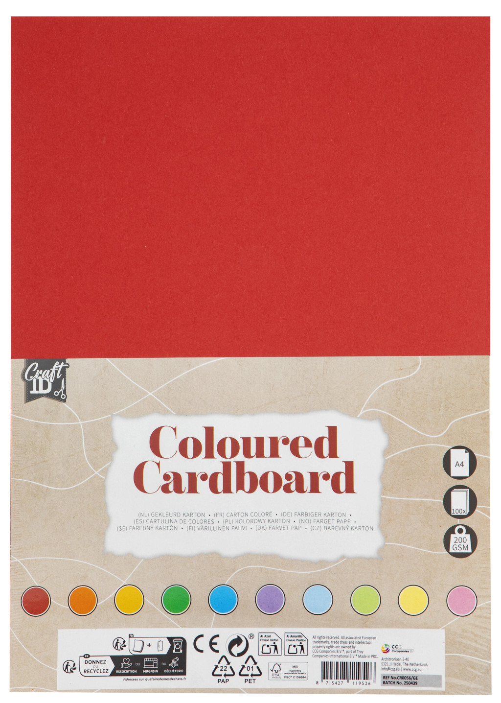 Colour Craft Multicolour Cardboard Paper A4