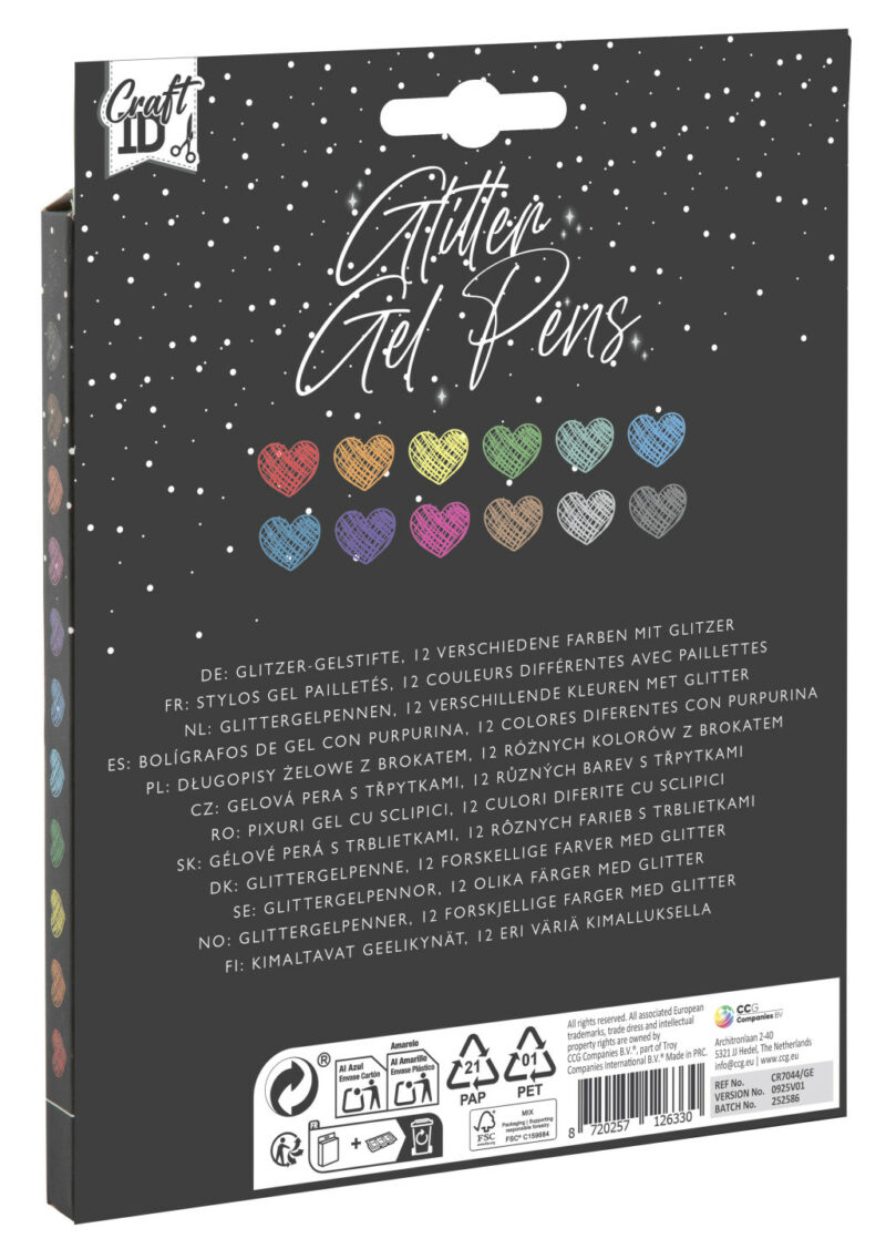 Colour Craft glitter gel pen set of 12 5977184