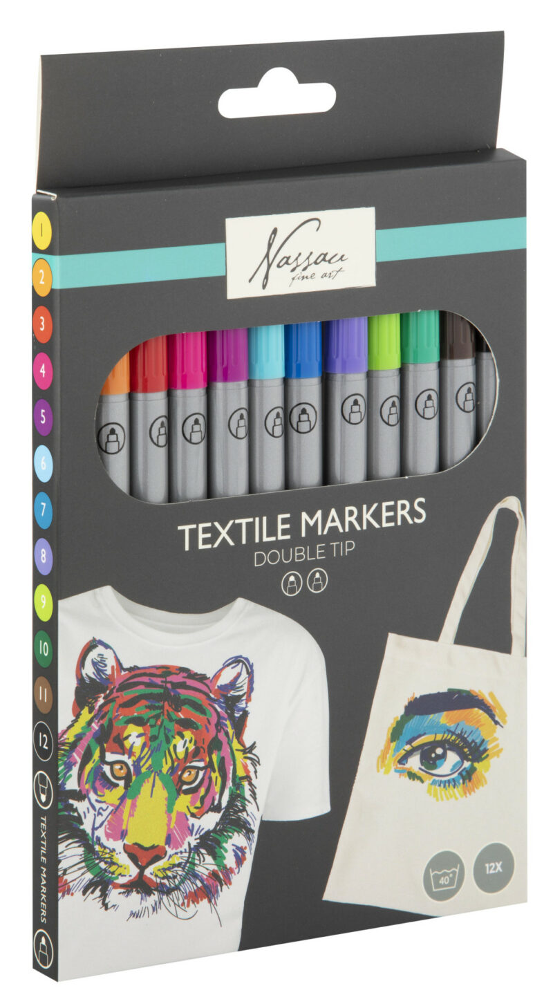 Colour Nassau double-ended washable fabric marker set of 12 5976719