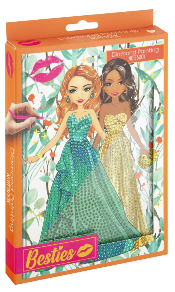 Colour Besties Girls’ Diamond Beaded Hard Cover Notebook A5 5976425
