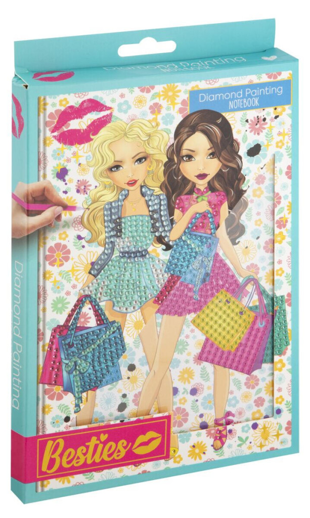 Colour Besties Shopping Girls’ Diamond-Studded Hard Cover A5 Notebook 5976429