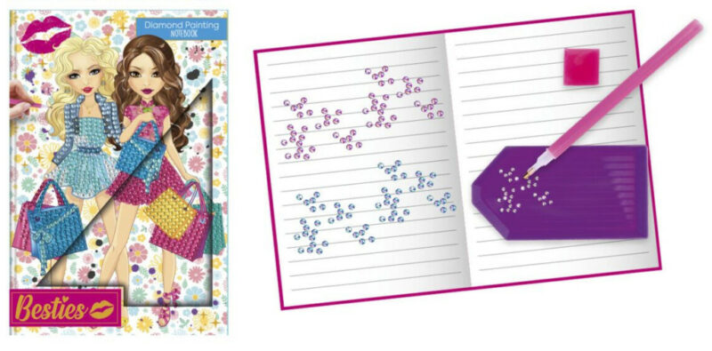 Colour Besties Shopping Girls’ Diamond-Studded Hard Cover A5 Notebook 5976430