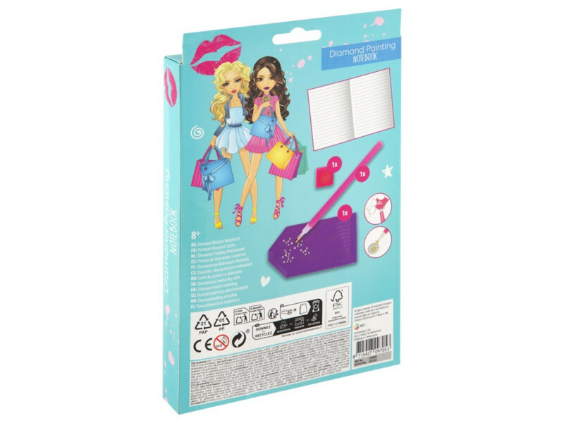 Colour Besties Shopping Girls’ Diamond-Studded Hard Cover A5 Notebook 5976431