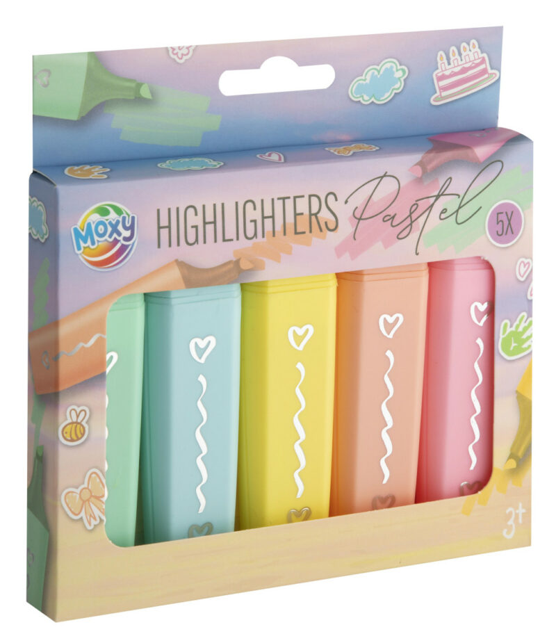 Colour Pastel Set of 5 Highlighters 5977259