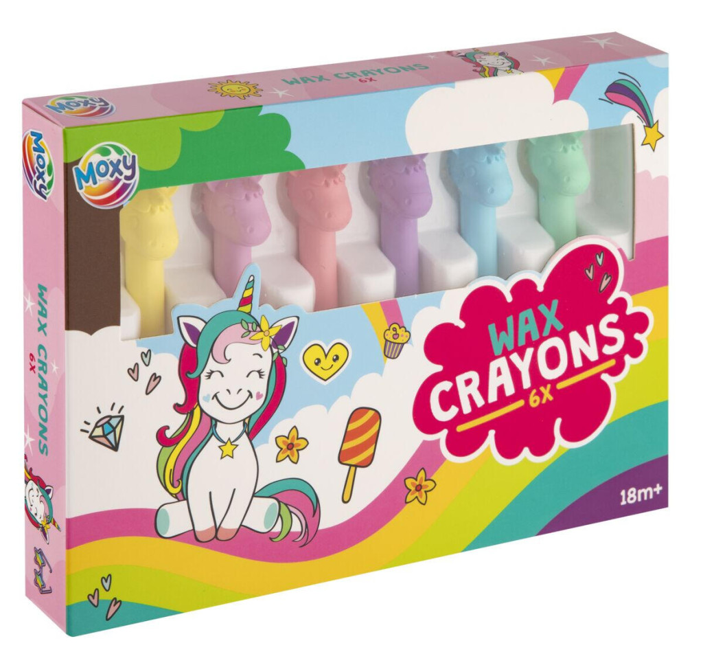 Unicorn Happy shaped wax crayons