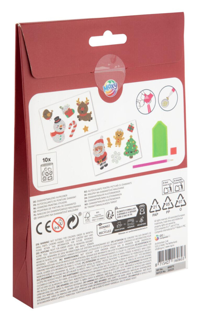 Christmas Holiday Diamond Sticker Set with 12 Pieces