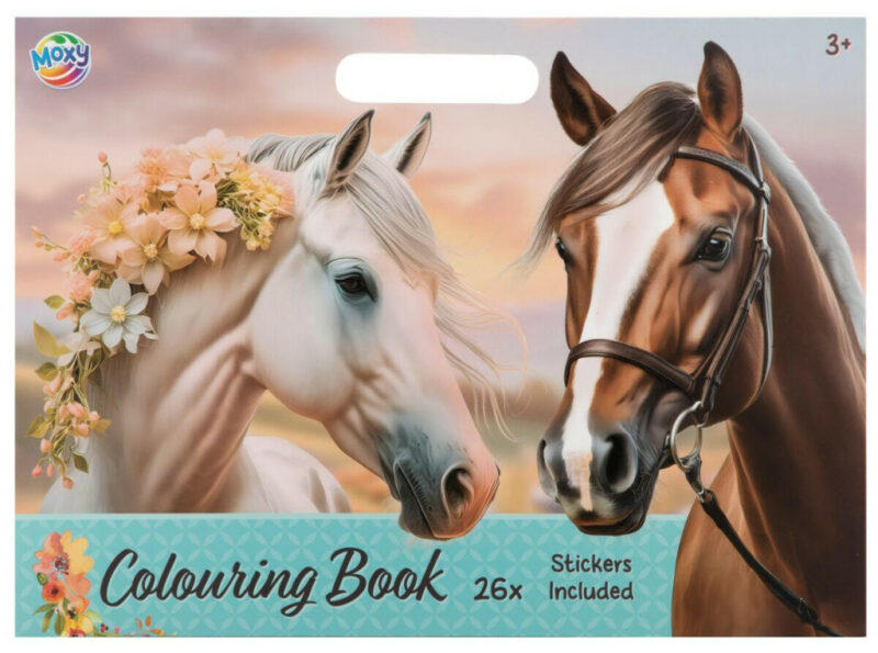 Horses Flower coloring and sticker set 5976971