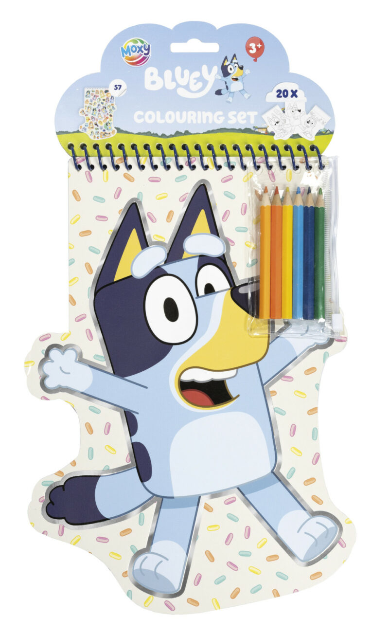 Bluey Happy Σετ Ζωγραφικής Σχημάτων με Αυτοκόλλητα και Χρωματιστά Μολύβια 5902591
