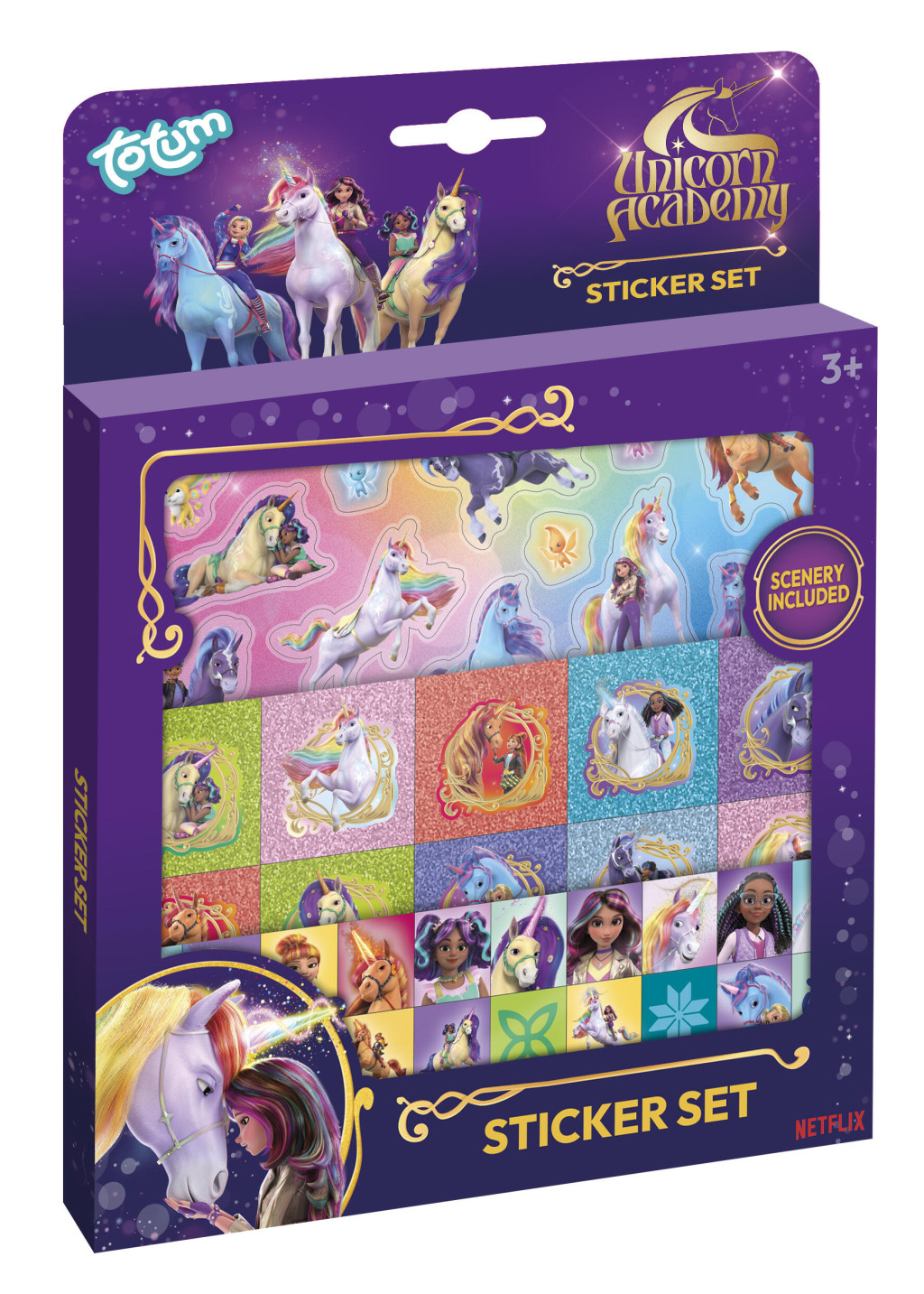 Unicorn Academy Friends Μεταλλικό Σετ Αυτοκόλλητων 2 Φύλλων 17×24 cm