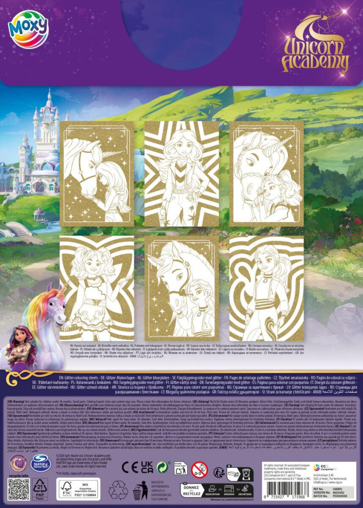 Unicorn Academy Shine glitter coloring book A4 5976776