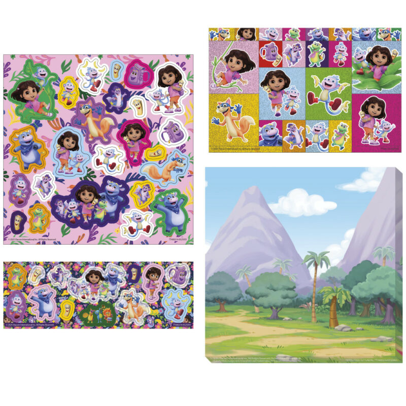 Dora the Explorer Jungle Dora the Explorer Μεταλλικό Σετ Αυτοκόλλητων 2 Φύλλων 17×24 cm 5903012