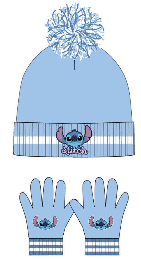 Disney Lilo & Stitch Blue Σετ Παιδικού Σκούφου και Γαντιών 4 έως 6 ετών 5977354