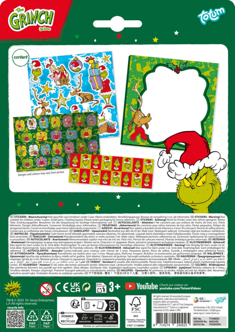 The Grinch Dr Seuss sticker set 5976822