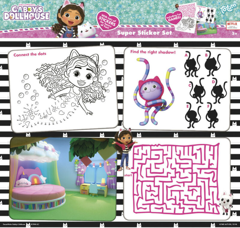 Gabby’s Dollhouse Cats Super sticker set with game 5976901