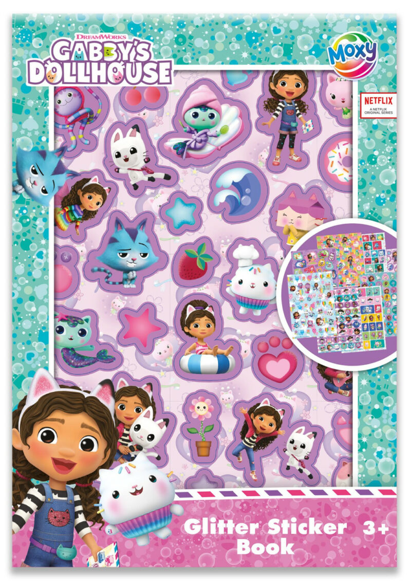 Gabby’s Dollhouse Cats glitter sticker album 8 sheets 5976894