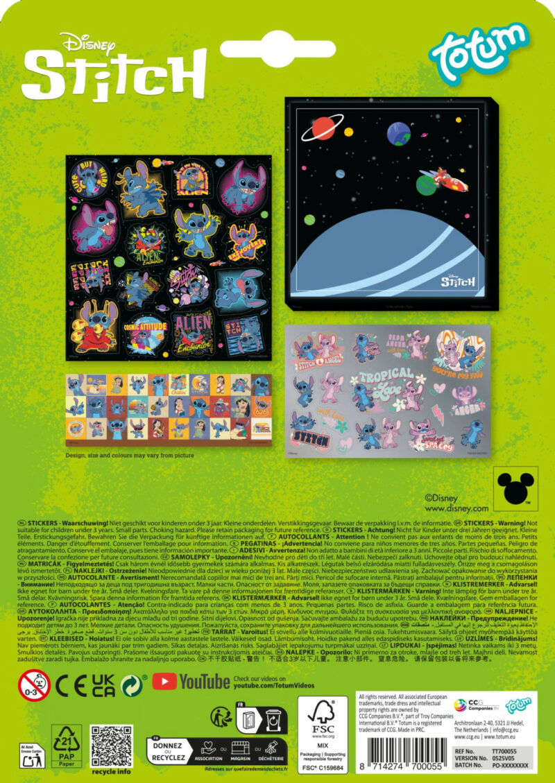 Disney Lilo & Stitch Extrovert Μεταλλικό Σετ Αυτοκόλλητων 2 Φύλλων 17×24 cm 5902449